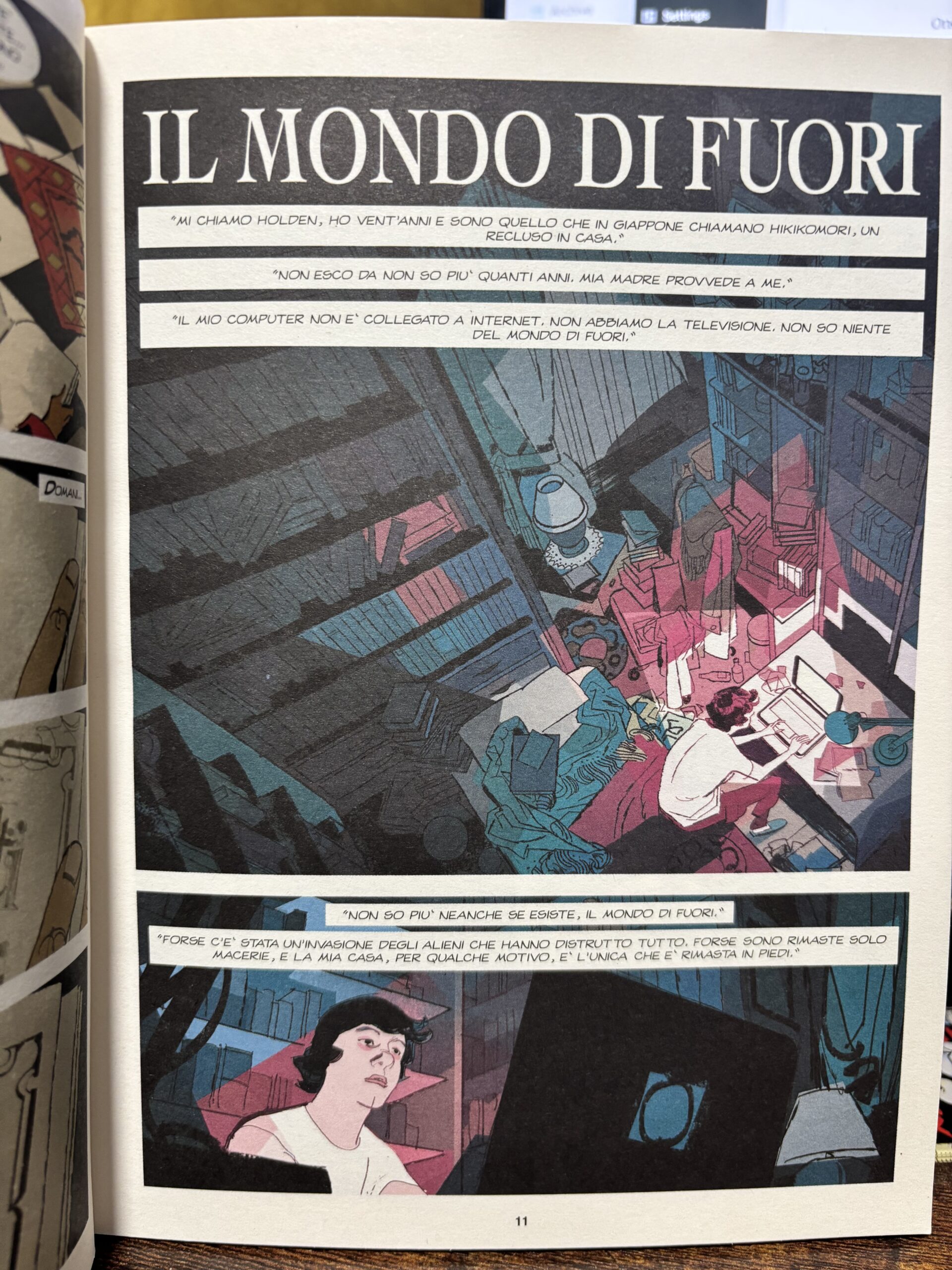 Photo of the page from the comic featuring the line My Name is Holden.